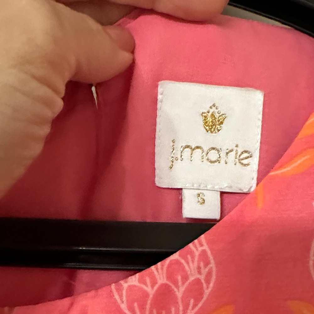 J.Marie Coral Patterned Ruffle Blouse - Picture 2 of 3